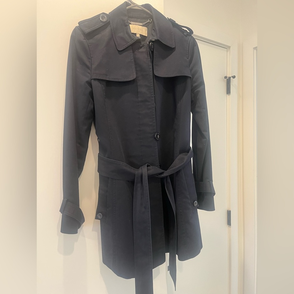 Hobbs London Navy Trench Jacket